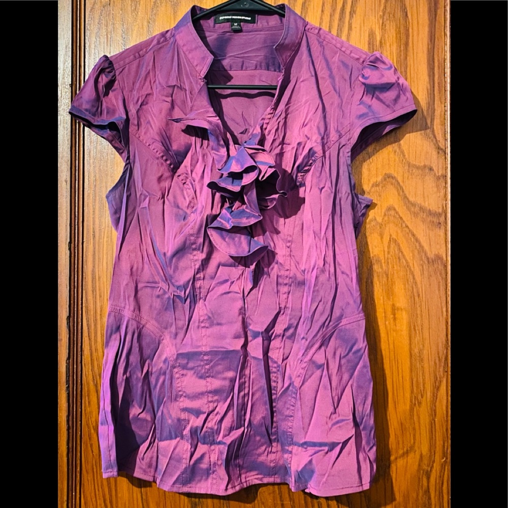 Iridescent purple blouse by Express Design Studio